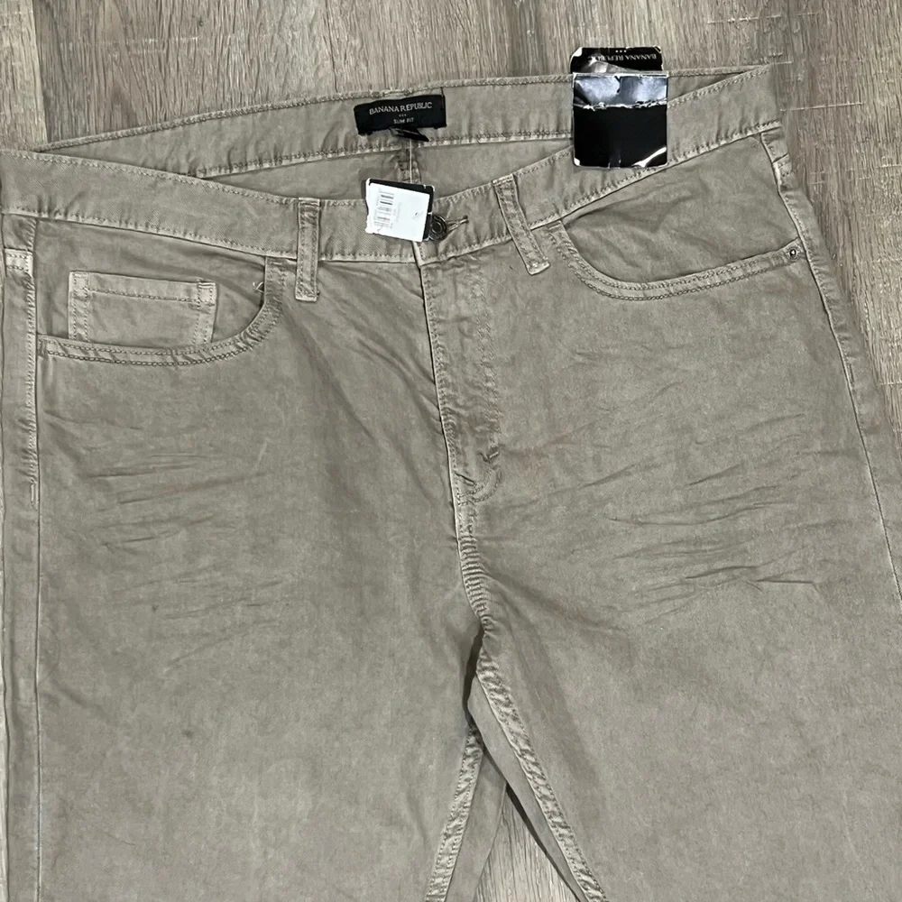 NWT Banana Republic Slim Fit 36W 32L Brown Structured Cotton Khaki Jeans Chinos